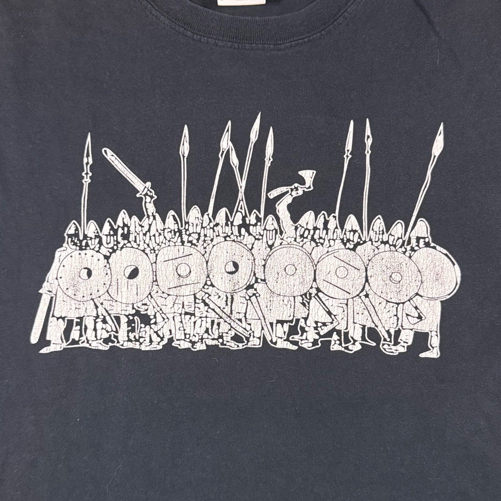 Gildan Black Short Sleeve Tee with White Viking World Tour Graphic